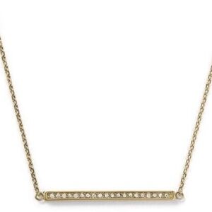 MICHAEL KORS Gold Tone Pave Bar Necklace